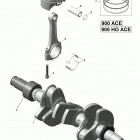 SPARK 01- crankshaft and pistons - 900-900 ho ace