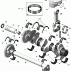 GTX 01- crankshaft, pistons and balance shaft - 155 model wi...
