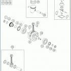 2019 TE 150 ENGINE Коленвал и поршень