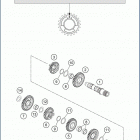2019 TC 125 ENGINE Трансмиссия 2-контрпривод