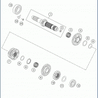 2019 TE 300i ENGINE Трансмиссия-ведомый вал