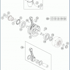 2019 TC 85 ENGINE Коленвал и поршень