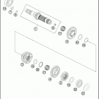 2016 350 EXC-F ENGINE Трансмиссия-ведомый вал