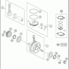 2016 450 XC-W ENGINE Crankshaft , piston
