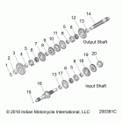 CHIEF VINTAGE DARK HORSE 111 (N21TVDAA/TVDCA) Drive train, input  /  output shaft asm. - n21tvdca all ...