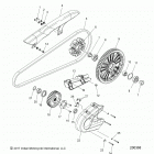 N18MSA00/MSB00/N182SA00 - SCOUT 1200 ALL OPTIONS Drive train, sprockets, guards and belt - n18msa00  /  m...