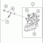 2018 390 DUKE WHITE CHASSIS Задний суппорт
