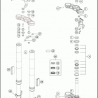 2018 390 DUKE WHITE CHASSIS Передняя вилка
