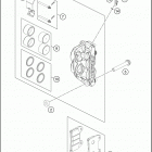 2016 690 DUKE WHITE CHASSIS Передний тормозной суппорт