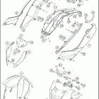 2017 390 DUKE BLACK ABS CHASSIS Обтекатель , крылья