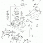 2017 390 DUKE BLACK ABS CHASSIS T ank, sea t , covers