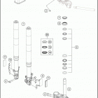 2016 RC 390 WHITE CHASSIS Передняя вилка