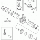 2016 250 XCF-W ENGINE Crankshaft , piston