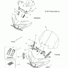 V16DB/DW/TW36 - CROSS COUNTRY/TOURING ALL OPTIONS Body, windshield fairing and deflectors - v16db  /  dw  ...