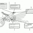 CRF125FB Лейбл предостережения