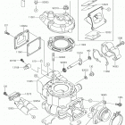 KX100 (KX100FKF) Cylinder head  /  cylinder