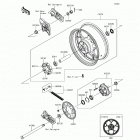 Ninja 650 ABS (EX650-KHFA) Заднее колесо  /  цепь