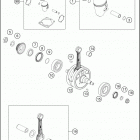 2021 250 XC-W TPI Engine Коленвал и поршень