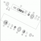 2021 250 XC-W TPI Engine Трансмиссия-ведомый вал