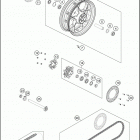 2020 790 DUKE BLACK CHASSIS Переднее колесо