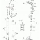 2020 390 DUKE WHITE CHASSIS Передняя вилка