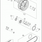 2019 790 DUKE ORANGE CHASSIS Переднее колесо