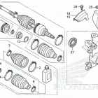 SXS700M2D A Передний  привод и кулак поворотный