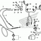 TRX250X AC Рычаги,тросы и рулевые переключатели