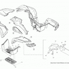 005 - Outlander 1000R EFI - XT - International 09- body - fenders and lateral panels - mineral gray sat...