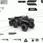 002 - Outlander T 6X6 - 650 EFI - T Regulation 09- decals - pro+