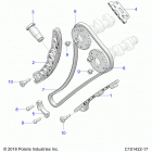 RZR 570 Engine, cam chain and sprocket - z20cha57a2  /  e57am (c...