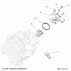 SPORTSMAN 450 HO EPS Engine, thermostat and cover - a20see50a1  /  a5  /  ca1...