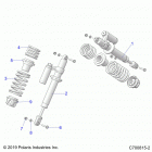 POLARIS GENERAL 1000 XP 4P RC (G20GMJ99AP/AG/BP/BG) Suspension, front shock mounting - g20gmj99ap  /  ag  / ...