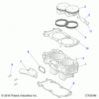 RANGER 1000 CREW WINTER PREP FACTORY CHOICE 49S & 50S (R20RSR99A/B) Engine, cylinder and piston - r20rsr99a  /  b (c700349)