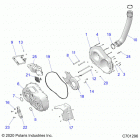 RZR PRO XP 4 (Z21R4C92AL/BL/D92AM/BM/E92AS/BS) Drive train, clutch cover and ducting - z21r4c92al  /  b...