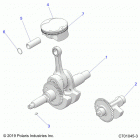 RZR 570 3PC Engine, crankshaft, piston and balance shaft - z20cha57k...