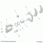 RZR 570 Brakes, rear caliper - z20cha57a2  /  e57am (c701052-3)