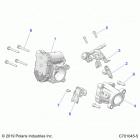 RZR 570 3PC (Z20CHA57K2) Engine, throttle body and fuel rail - z20cha57k2 (c70104...