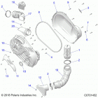 RZR 900 50 INCH Drive train, clutch cover and ducting - z20a5a87b2  /  e...