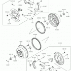 MULE SX 4x4 FI Front hubs  /  brakes