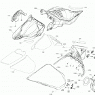 005 - RENEGADE 850 E-TEC - Adrenaline - North America 09- body - hood section - lateral panel - deep black