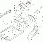 LYNX LT BLACK [S2019LXDLTUSB] Rear bumper, rack rail, snowflap, and taillight assembly...
