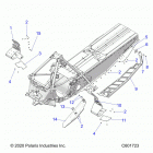 850 INDY XCR 129 (S21EKL8RS) Chassis, clutch guard  /  footrests  /  running boards -...