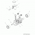 600 RACER/INTL Engine, piston and crankshaft - s20mdx6jsa  /  6jea (49s...
