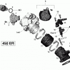 DS 450 EFI Впускной коллектор и корпус дроссельной заслонки