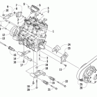 600 Sno Pro Вариатор и опора двигателя