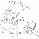 F 570 Вариатор и опора двигателя