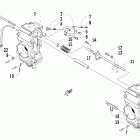 440 SP R Carburetor - external parts (modified race sled)