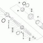 Sabercat 600 EFI Задняя  подвеска, передний амортизатор