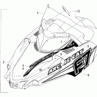 Firecat LE Hood and windshield assembly (700 efi team arctic)